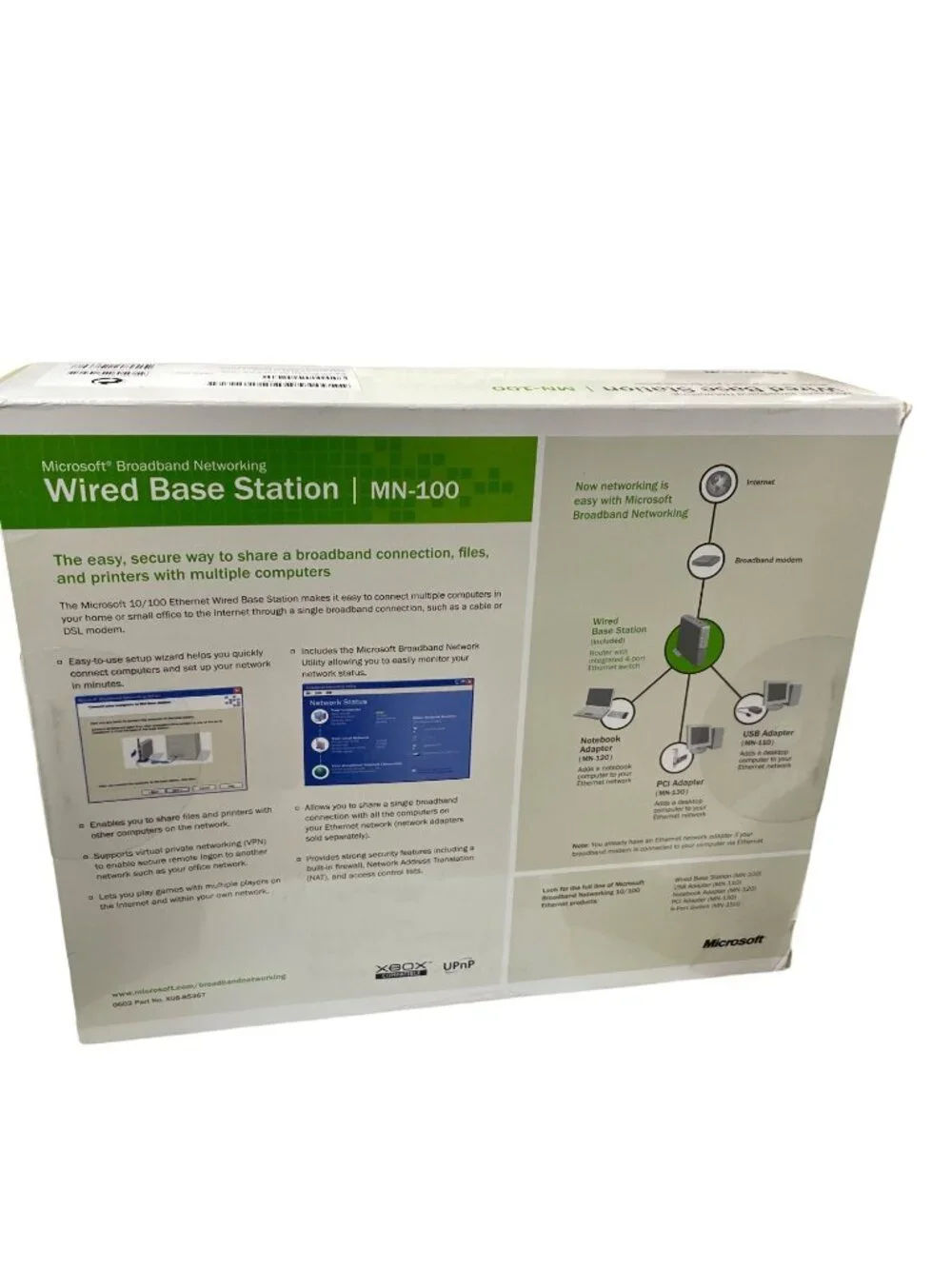 Microsoft MN100 wired base station router 10/100 ethernet vtg sealed SKU 10-800